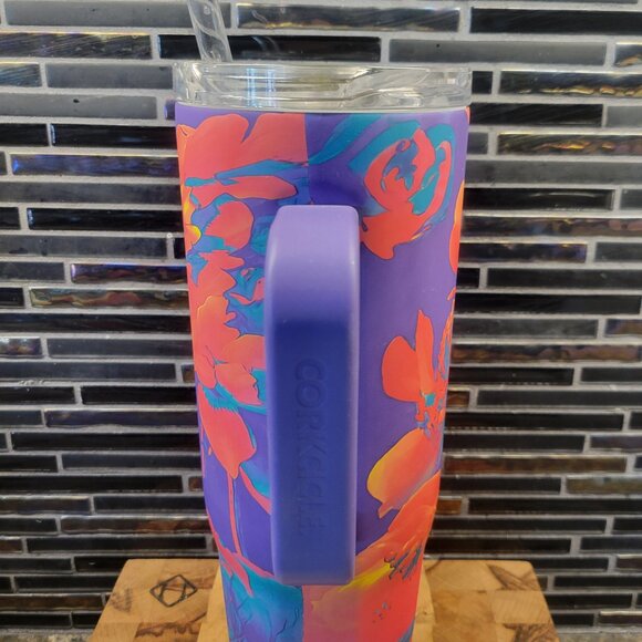NEW CORKSICLE WATER JUICE BOTTLE TUMBLER 40 OZ FLOWER BLOOM STAINLESS STEEL - Picture 5 of 12